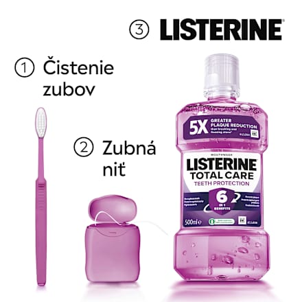 Ústna voda Total Care Teeth Protection Clean Mint Listerine