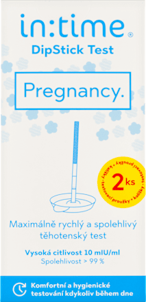 těhotenský test DipStick s kalíšky intime