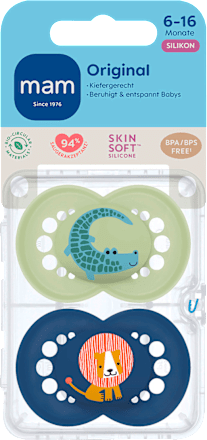 Schnuller Original Pure blau/grün 6-16 Monate mam