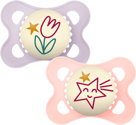 Schnuller Original Night rosa/violett 0-6 Monate mam