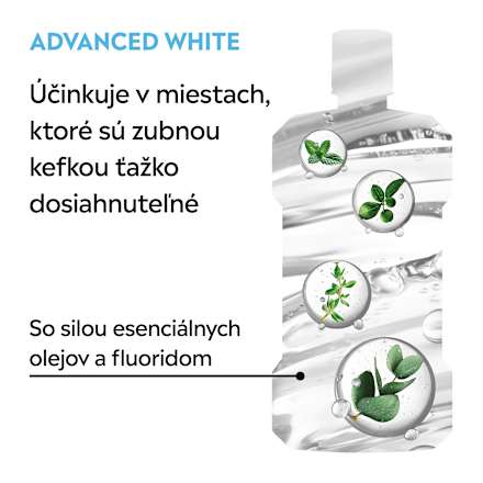 Ústna voda Advanced White Mild Taste Spearmint Listerine