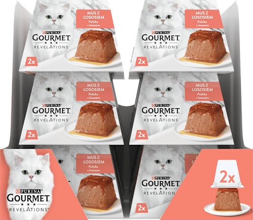 Revelations paštika pro kočky s lososem a omáčkou 2x57g PURINA GOURMET