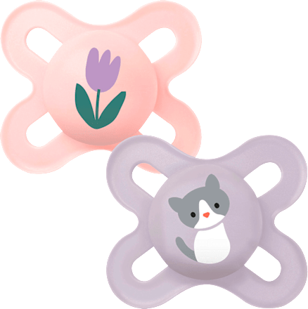 Schnuller Original Start rosa/grau 0-2 Monate mam