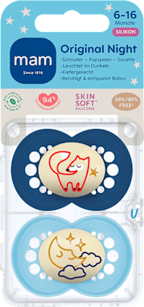 Schnuller Original Night blau 6-16 Monate mam