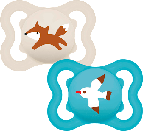 Schnuller Supreme blau/beige 0-6 Monate mam