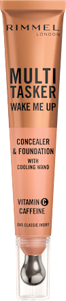Korektor rozświetlający z masującym aplikatorem, witaminą C i niacynamidem Multi-Tasker Wake Me Up nr 025 Rose Ivory  RIMMEL LONDON