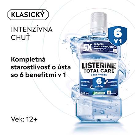 Ústna voda Total Care Stay White Arctic Mint Listerine