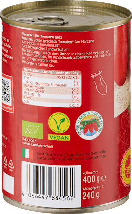 Rajčice San Marzano – cijele, oguljene dmBio