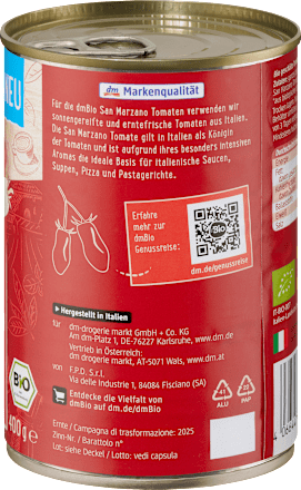 Bio hámozott egésu San Marzano paradicsom dmBio