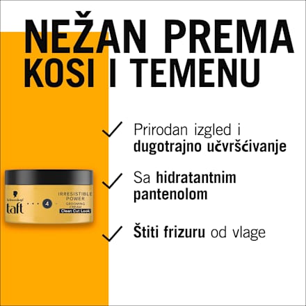 IRRESISTIBLE POWER krema za oblikovanje kose, jačina učvršćivanja: 4 Schwarzkopf taft
