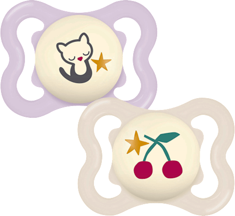 Schnuller Supreme Night rosa/gelb 0-6 Monate mam