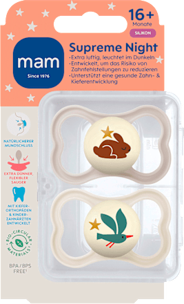 Schnuller Supreme Night beige 16+ Monate mam