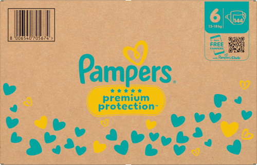 Windeln Premium Protection Gr.6 Extra Large (13+ kg), Monatsbox Pampers