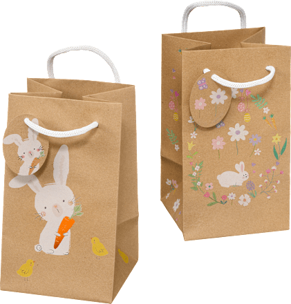 Geschenktasche veredelt Kranz/Hase, mini, hoch Profissimo