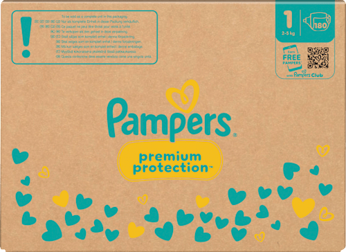 Windeln Premium Protection Gr. 1 Newborn (2-5 kg) Monatsbox Pampers