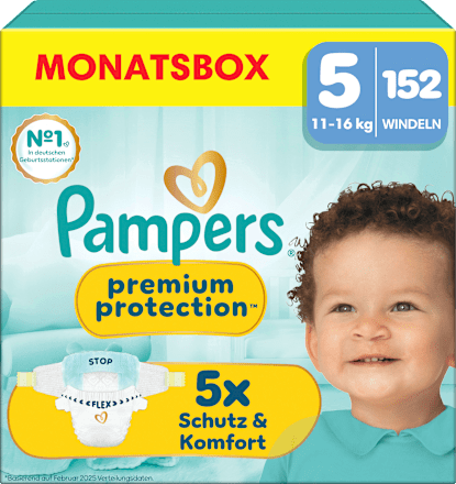Windeln Premium Protection Gr.5 Junior (11-16 kg) Monatsbox Pampers