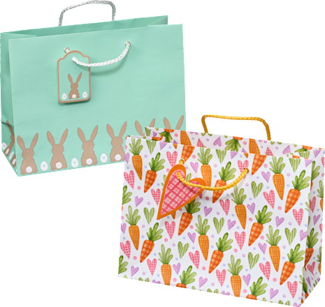 Geschenktasche Hasen/Möhren, midi, quer Profissimo