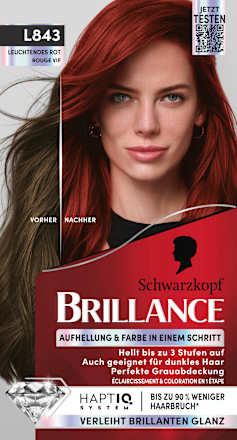 Haare Aufheller & Haarfarbe L843 Leuchtendes Rot Schwarzkopf Brillance