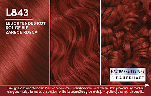 Haare Aufheller & Haarfarbe L843 Leuchtendes Rot Schwarzkopf Brillance