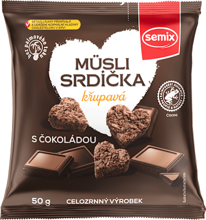 müsli srdíčka čokoládová Semix