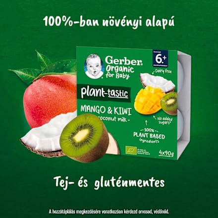 Bio kókusztej alapú mangó-kivi poharas bébidesszert 6 hónapos kortól Gerber Organic