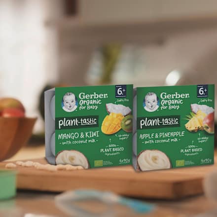 Bio kókusztej alapú mangó-kivi poharas bébidesszert 6 hónapos kortól Gerber Organic