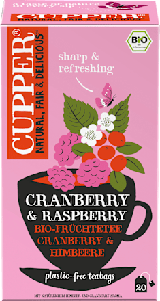 Früchtetee mit Cranberry & Himbeere (20 Beutel) Cupper