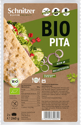 Bio pita kruh, brez glutena Schnitzer