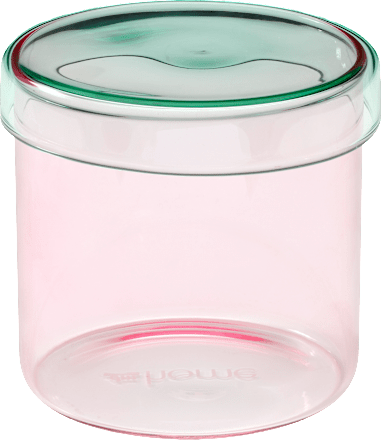 Aufbewahrungsdose aus Glas, rosa/grün (9,5x9,3 cm) dm home