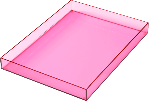 Tablett aus Acryl, pink (22x30x3 cm) dm home