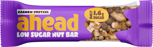 Nussriegel, Cashew Pretzel Low Sugar Nut Bar ahead