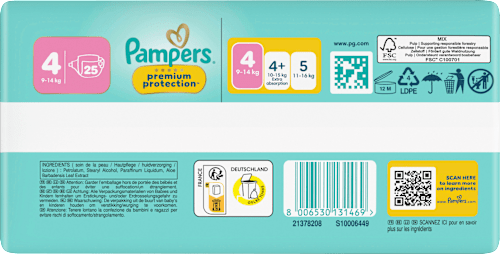 Windeln Premium Protection Gr. 4 Maxi (9-14 kg) Pampers