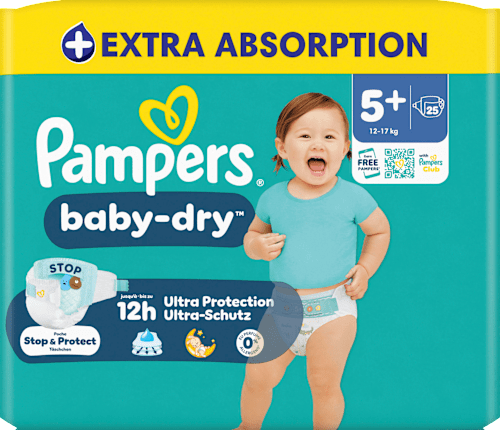 Windeln Gr. 5+ (12-17 kg)   Pampers baby-dry