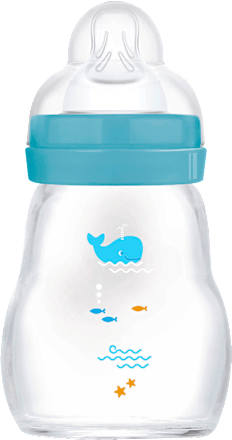 Babyflasche aus Glas Feel Good türkis, von Geburt an, 170 ml   mam