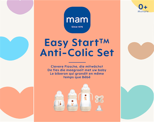 Babyflaschen Easy Start Anti-Colic Set, beige 11tlg, von Geburt an mam
