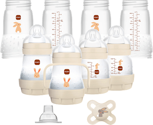 Babyflaschen Easy Start Anti-Colic Set, beige 11tlg, von Geburt an mam