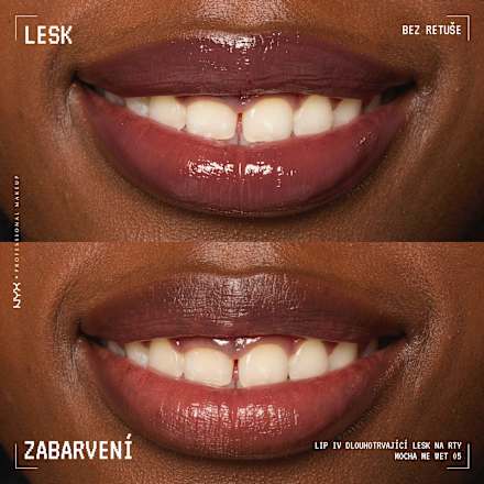 LIP I.V. hydratační lesk na rty Lip Gloss Stain, 05 Mocha Me Wet NYX PROFESSIONAL MAKEUP