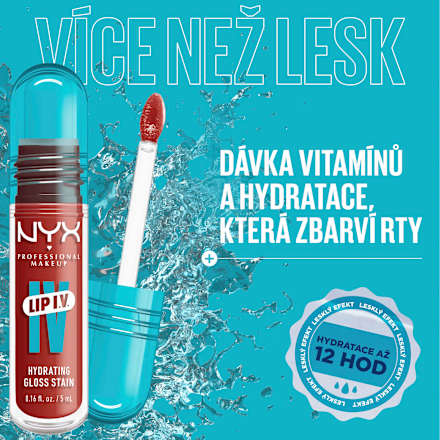 LIP I.V. hydratační lesk na rty Lip Gloss Stain, 03 Splash N Spice NYX PROFESSIONAL MAKEUP
