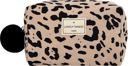 Kosmetiktasche Leomuster Wildlederoptik manòu