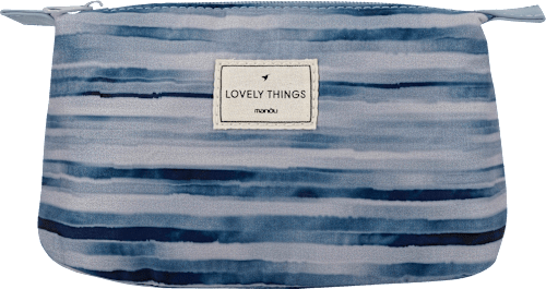 Kosmetiktasche Blau gestreift „Lovely Things“ manòu