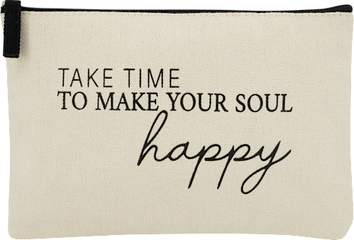Kosmetiktasche Beige "Take Time To Make Your Soul Happy" manòu