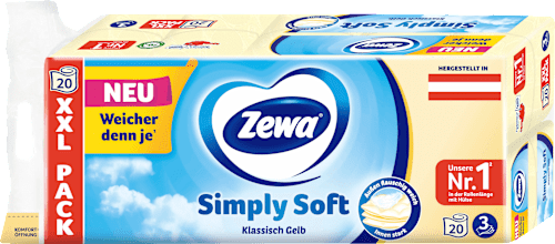 Toilettenpapier gelb Simply Soft 3-lagig XXL-Pack Zewa