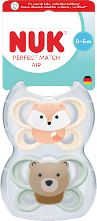 Schnuller Perfect Match Air Silikon, creme/mint, 0-6 Monate NUK