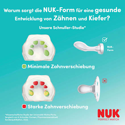 Schnuller Perfect Match Air Silikon, creme/mint, 0-6 Monate NUK