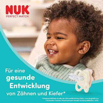 Schnuller Perfect Match Air Silikon, creme/mint, 0-6 Monate NUK