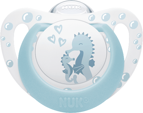 Schnuller First Choice Silikon, blau/creme, 0-6 Monate NUK