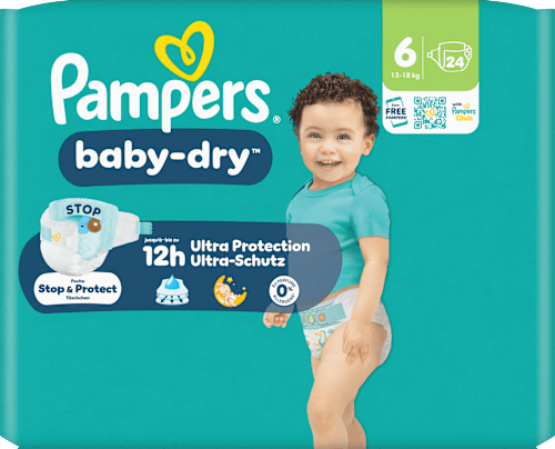 Windeln Gr. 6 XL (13-18 kg) Pampers baby-dry