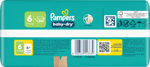 Windeln Gr. 6 XL (13-18 kg) Pampers baby-dry