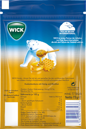 Bonbon, Honig mit kühlendem Menthol WICK