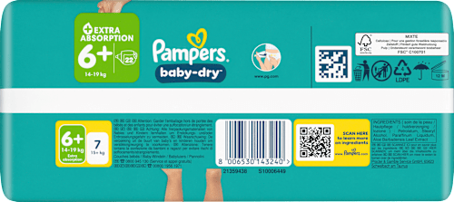 Windeln Gr. 6+ XL (14-19 kg) Pampers baby-dry